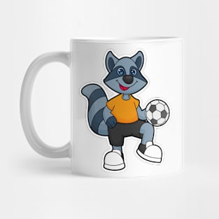 Racoon as Soccer player with Soccer ball Mug